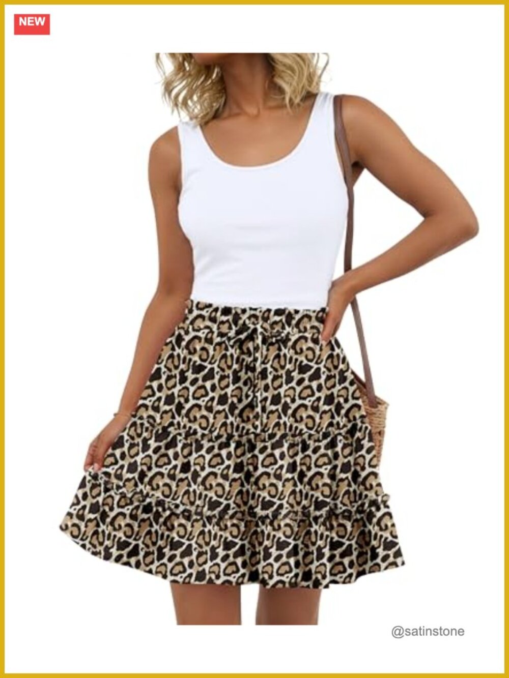 Flowy Ruffle Tiered Mini Skort High Waisted A-Line Skirt with Pockets